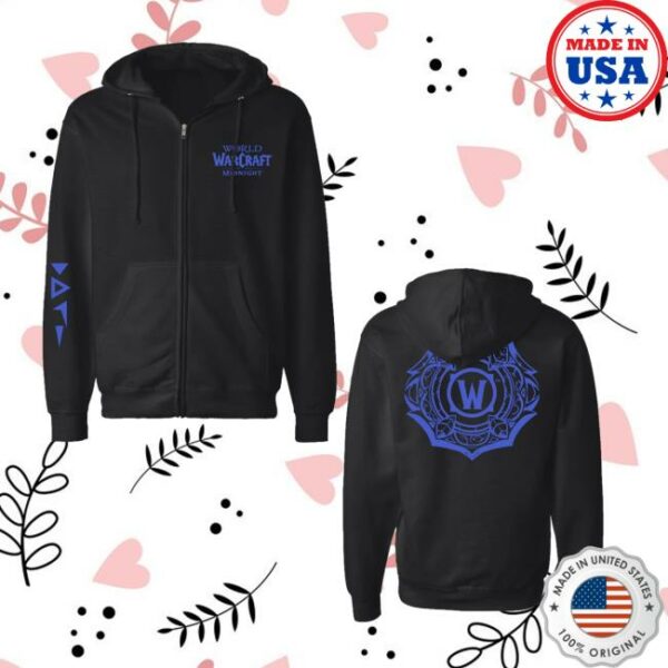 Blizzard Gear Shop Merch World Of Warcraft Midnight Dark Heart Black Zip-Up Hoodie