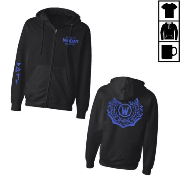 Blizzard Gear Shop Merch World Of Warcraft Midnight Dark Heart Black Zip-Up Hoodie