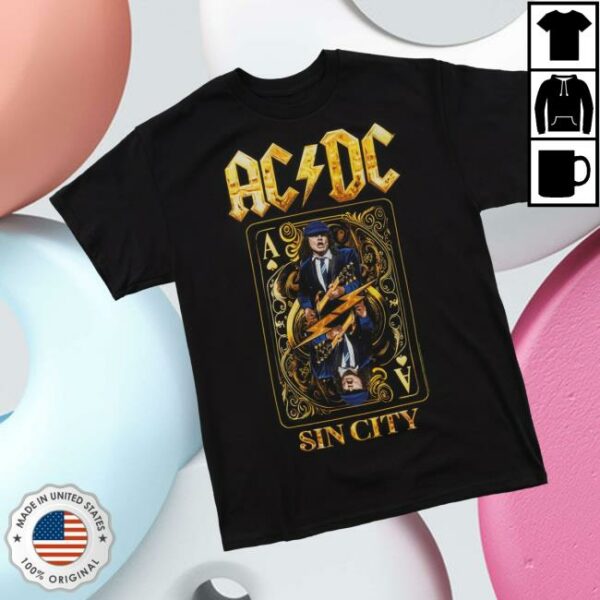 Acdc Merch Store Acdc Pwr Up Sin City T-Shirt