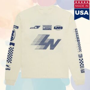 Lando Norris Merch Store Waffle Long Sleeve Tee Vintage White