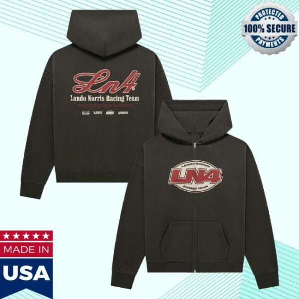 Lando Norris Merch Store Zip Hoodie Charcoal