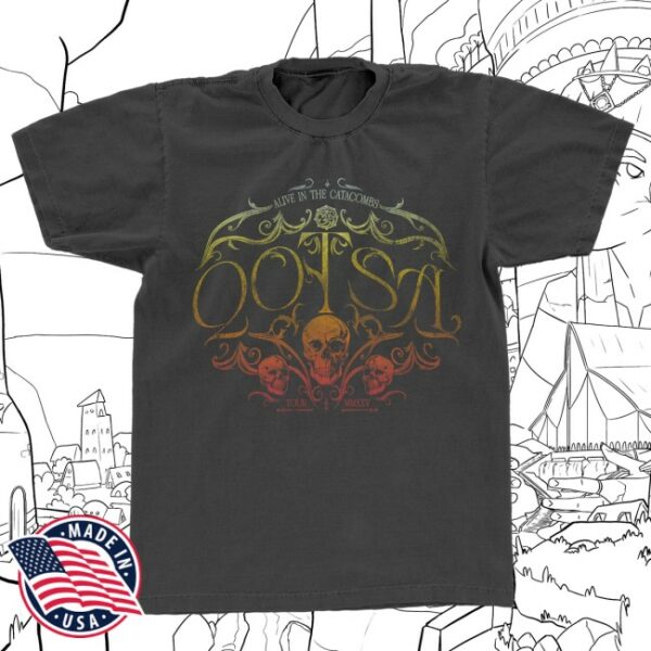 Queens Of The Stone Age Store Merch Alive In The Catacombs Skull Tour T-Shirt