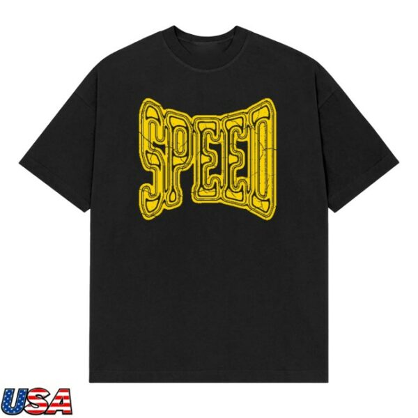 Speed Store Merch Gold Logo Black Tee