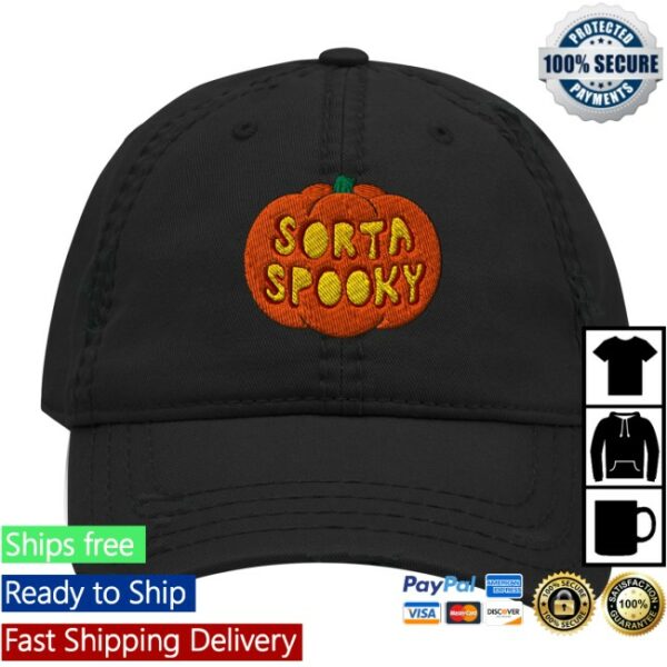 Billyendstheworld Store Merch Creep It Sorta Spooky, Pumpkin Distressed Hat