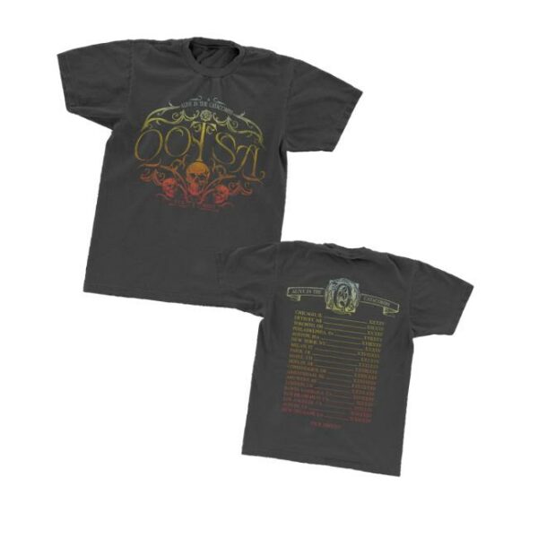 Qotsa Store Merch Alive In The Catacombs Skull Tour T-Shirt