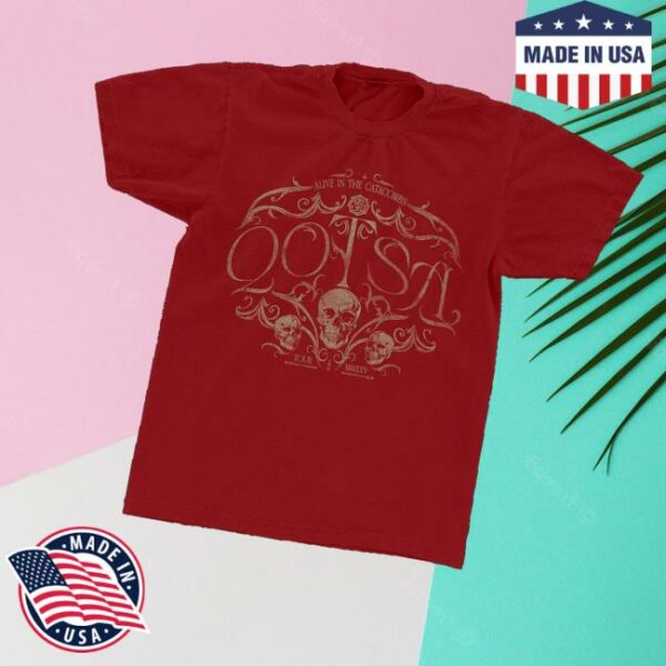 Qotsa Store Merch Alive In The Catacombs Skull T-Shirt