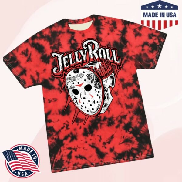 Jellyroll615 Store Merch Red And Black Crystal Dye Jason T-Shirt
