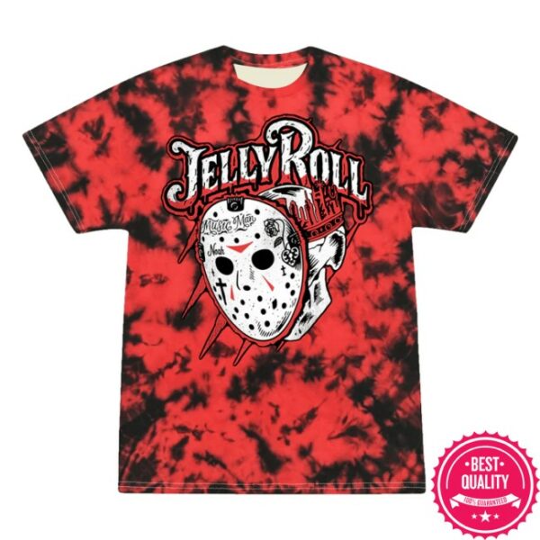 Jellyroll615 Store Merch Red And Black Crystal Dye Jason T-Shirt