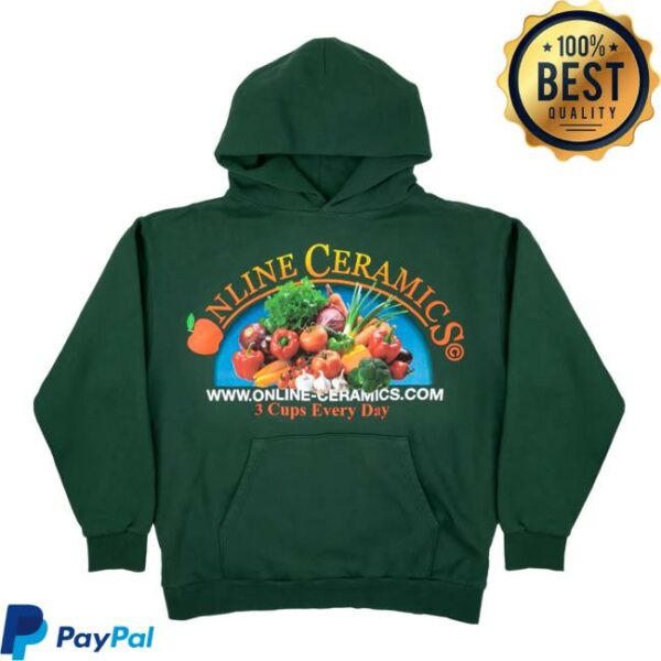 Online Ceramics Merch Store 3 Cups A Day Ivy Hoodie