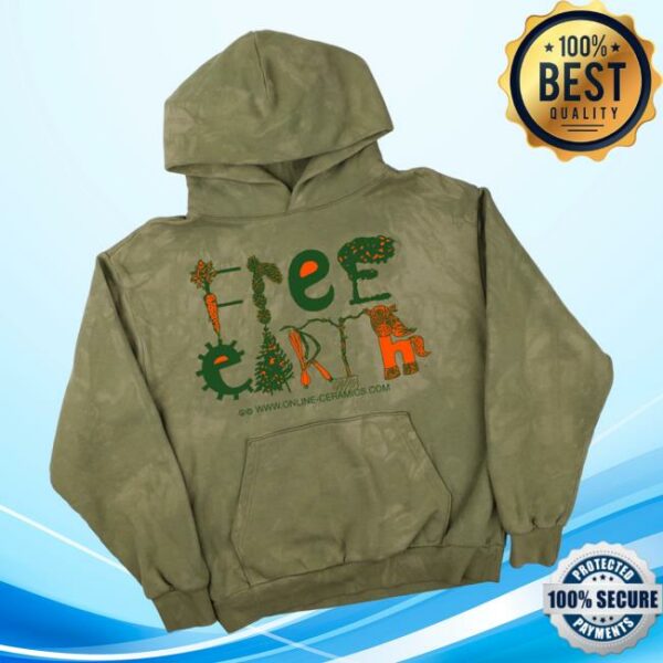 Online Ceramics Merch Store Free Earth Hand Dyed Green Hoodie