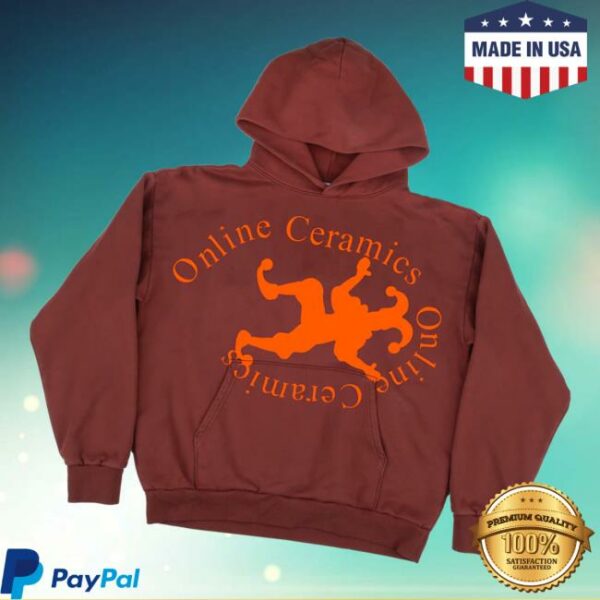 Online Ceramics Merch Store Jester Logo Burgundy Hoodie