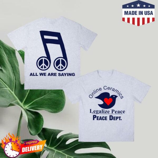 Online Ceramics Merch Store Legalize Peace Heather Gray Tee