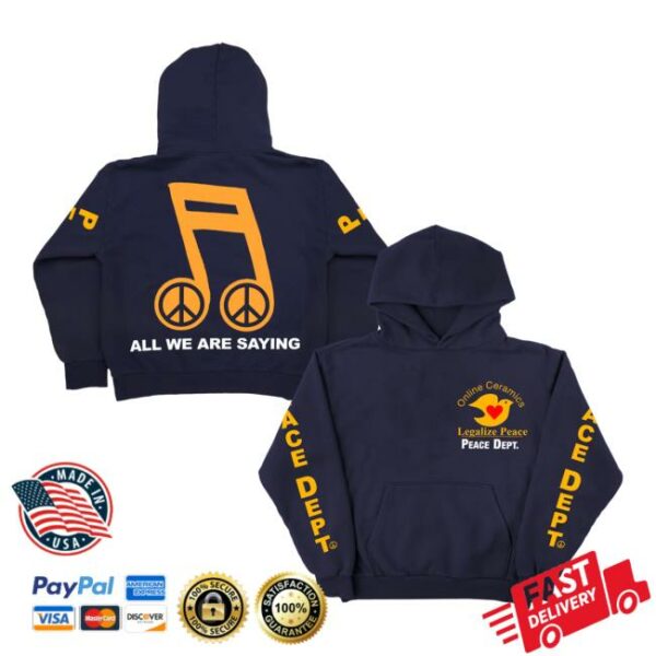 Online Ceramics Merch Store Legalize Peace Navy Hoodie