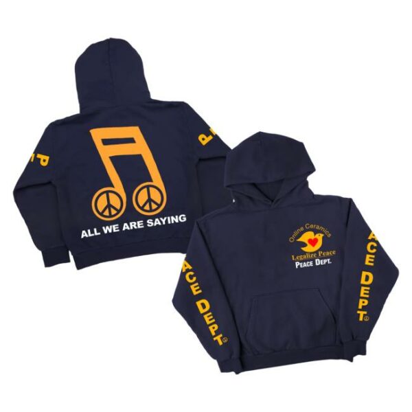 Online Ceramics Merch Store Legalize Peace Navy Hoodie