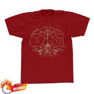 Qotsa Merch Store Alive In The Catacombs Skull T-Shirt Red