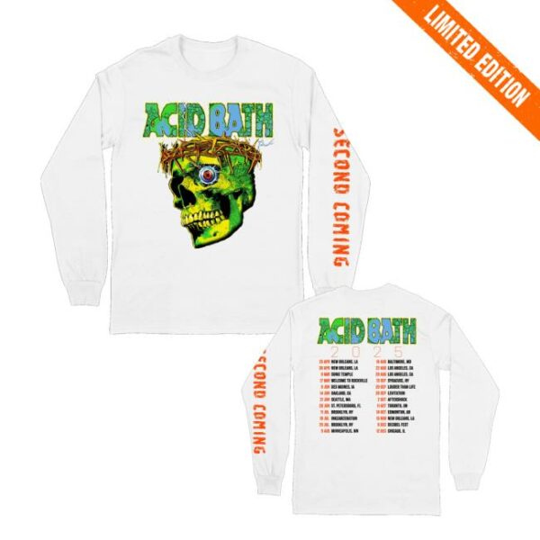 Acid Bath Official Merch Store White Tour Long Sleeve Shirt