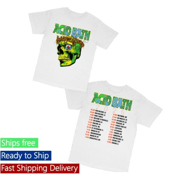 Acid Bath Official Merch Store White Tour Shirt