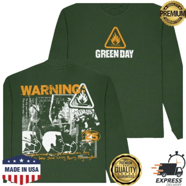 Green Day Store Merch Warning 25 Longsleeve Tee