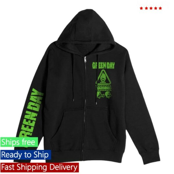 Green Day Store Merch Warning Photo Zip Hoodie