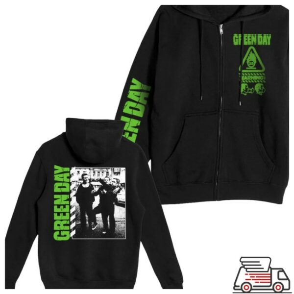 Green Day Store Merch Warning Photo Zip Hoodie