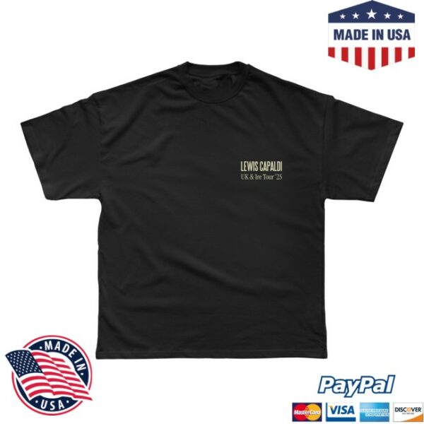 Lewis Capaldi Store Merch Black Flowers Dateback Tee