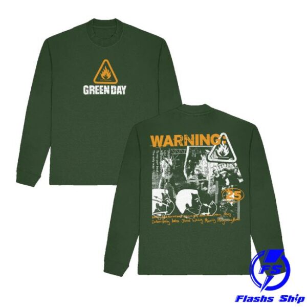 Green Day Merch Store Warning 25 Longsleeve Tee