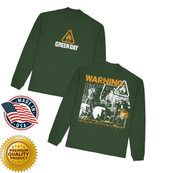 Green Day Merch Store Warning 25 Longsleeve Tee