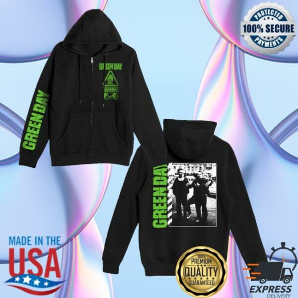 Green Day Merch Store Warning Photo Zip Hoodie