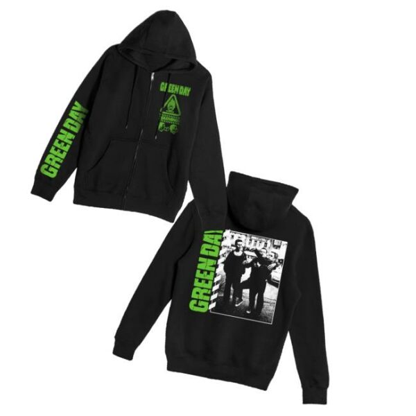 Green Day Merch Store Warning Photo Zip Hoodie