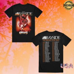 Bayside Shop Merch Errors Tour 2025 Black T-Shirt