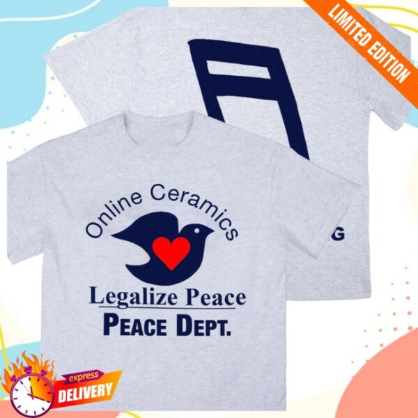 Online Ceramics Store Merch Legalize Peace Heather Gray Tee