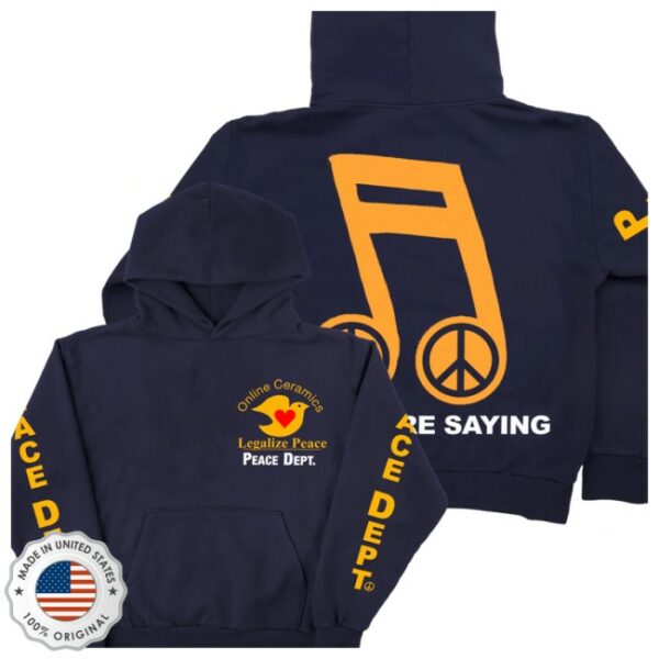 Online Ceramics Store Merch Legalize Peace Navy Hoodie