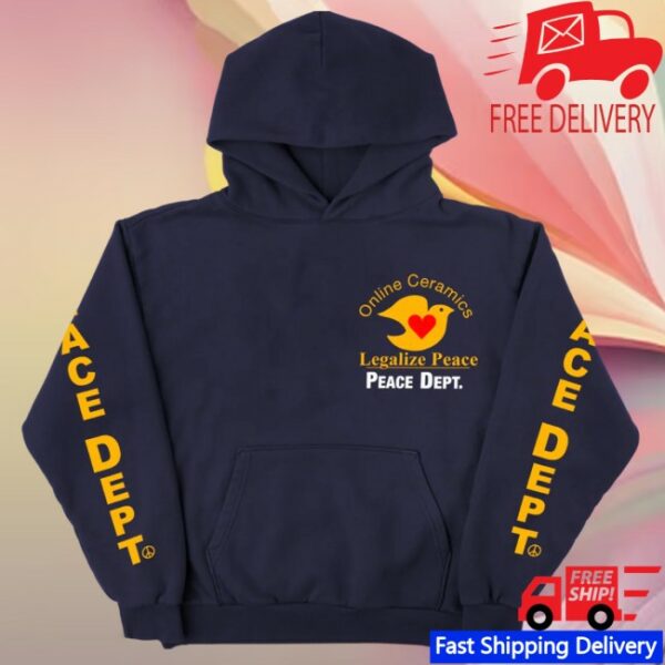 Online Ceramics Store Merch Legalize Peace Navy Hoodie