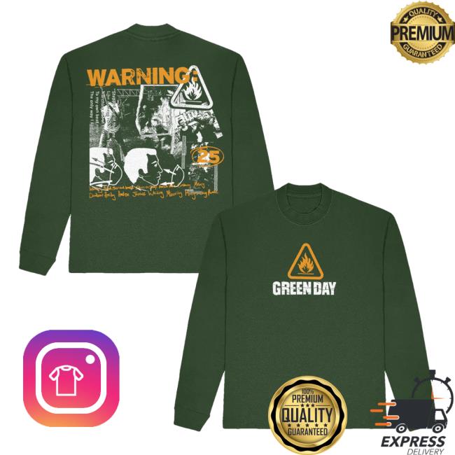 Green Day Merch Warning 25 Longsleeve Tee Green Day Merch Warning 25 Longsleeve Tee