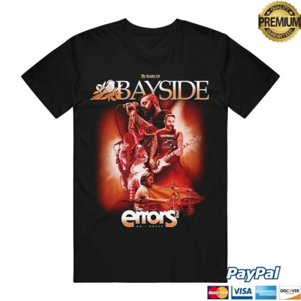 Bayside Store Merch Errors Tour 2025 Black T-Shirt