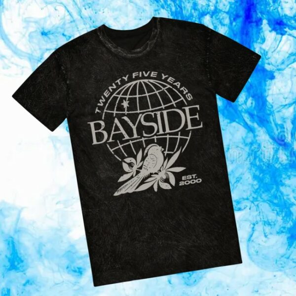 Bayside Store Merch Globe Black Mineral Wash T-Shirt