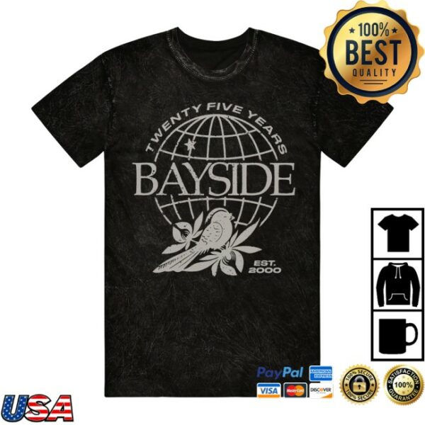 Bayside Store Merch Globe Black Mineral Wash T-Shirt