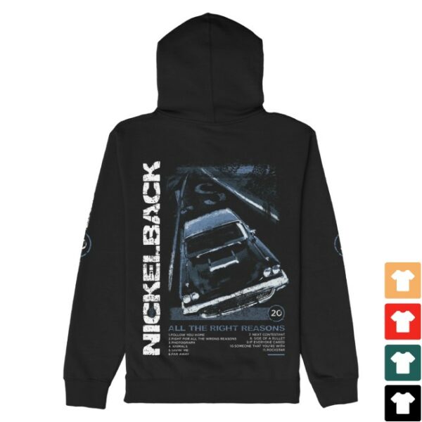 Nickelback Store Merch Atrr 20Th Anniversary Stripes Black Hoodie