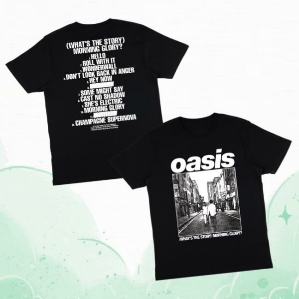 Oasisinet Merch Store What’s The Story Morning Glory Album Illustrated T-Shirt