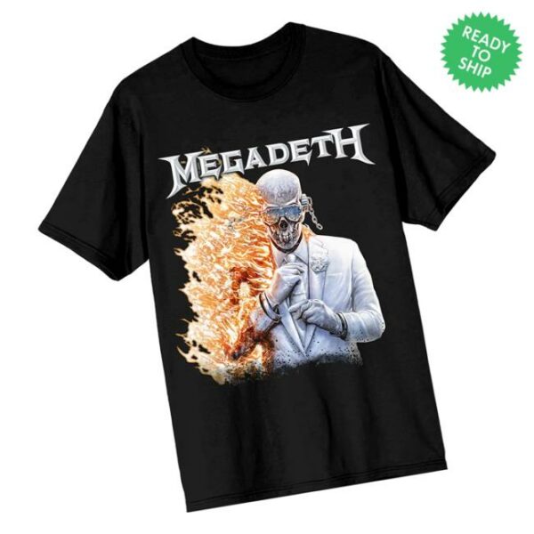 Megadeth Merch Store Megadeth Flame Vic Black Tee