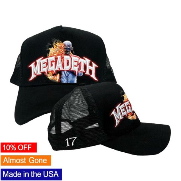 Megadeth Merch Store Megadeth Flame Vic Trucker Hat