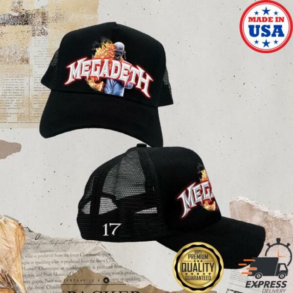 Megadeth Shop Merch Megadeth Flame Vic Trucker Hat
