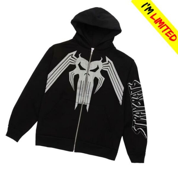 Stray Rats Store Merch Spider Skull Hoodie