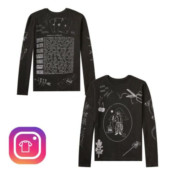 Brandon Maxwell X Acl Fest Merch Store Brandon Maxwell X Acl Fest Longsleeve Lineup Tee