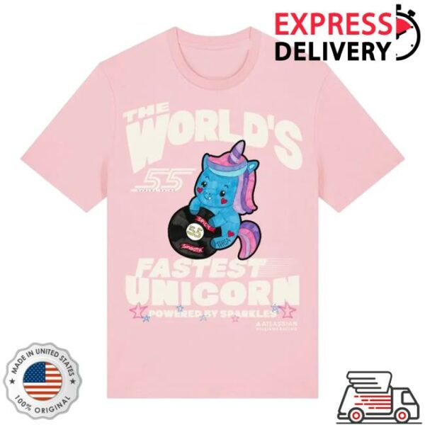 Williamsf1 Merch Store Atlassian Williams Racing Kids Sparkles Pink Tee