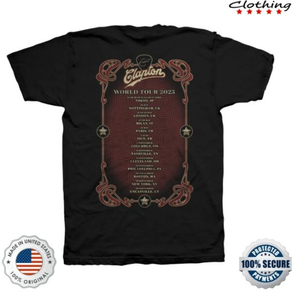 Eric Clapton Store Merch Martin 2025 Tour Tee