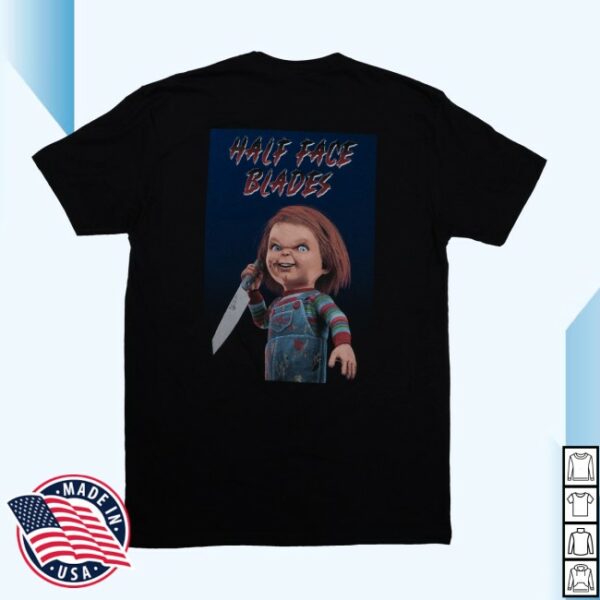 Halffaceblades Store Merch Hfb Chucky Halloween Tee