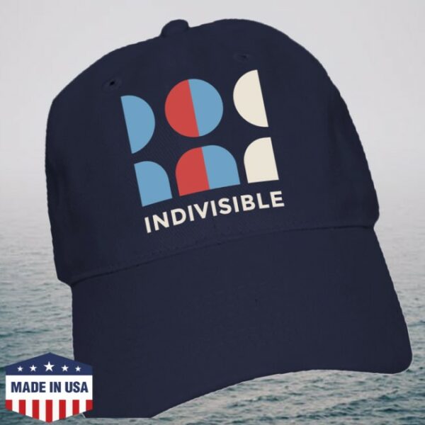 Indivisible Store Merch Indivisible Official Logo Square Navy Baseball Cap