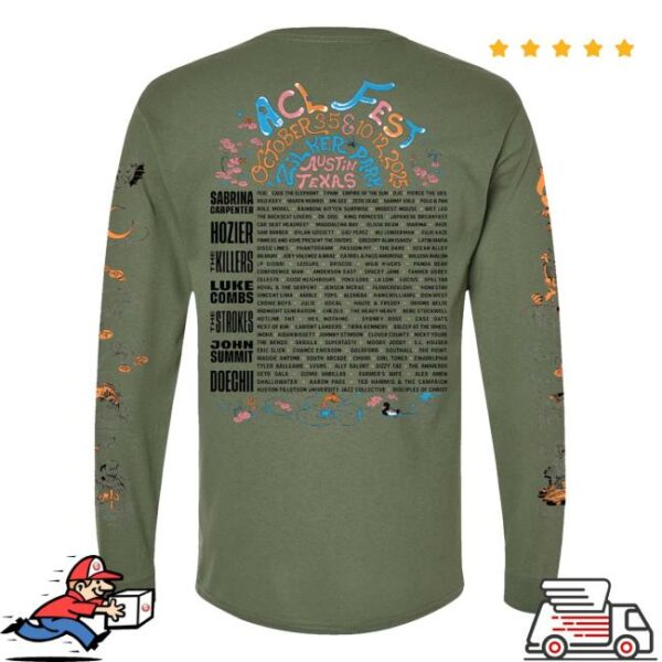Acl Festival Merch Store Poster Lineup Long Sleeve Tee