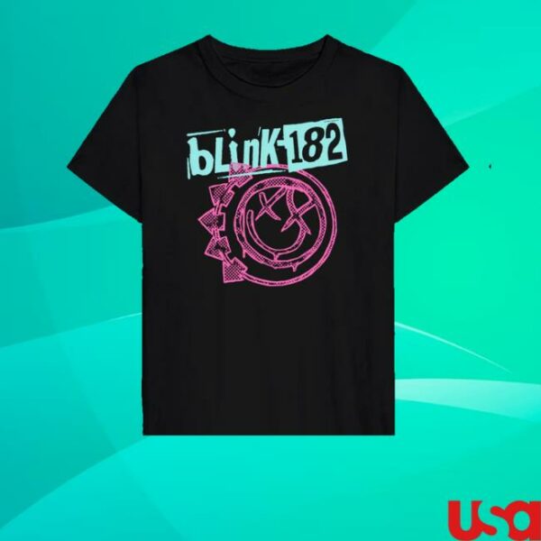 Blink 182 Merch Store Smiley Fitted Micro Rib Tee